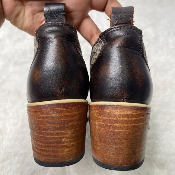 Freebird by Steven Sadie Women's Grey Reptile Print Heeled Boots Shoes Size 10 - Picture 8 of 9